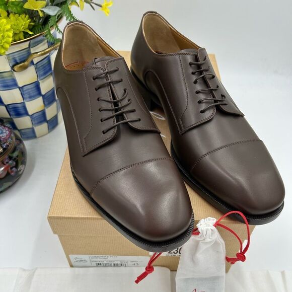 Men's Christian Louboutin cotomale Leather Oxford, size 43 made in Italy - Picture 1 of 10